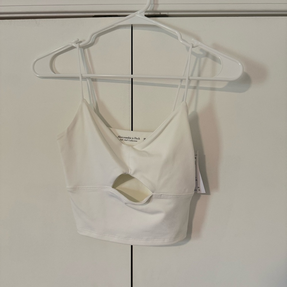 Abercrombie & Fitch White Cutout Crop Top